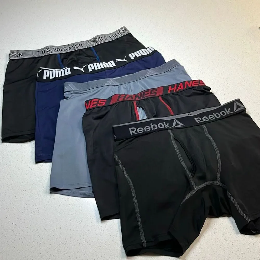 Lot of (5) Mens Boxer Brief Underwear Size Medium